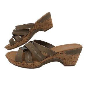 Ariane Tan & Silver Breathable Comfort Sandals | Leather and Cork